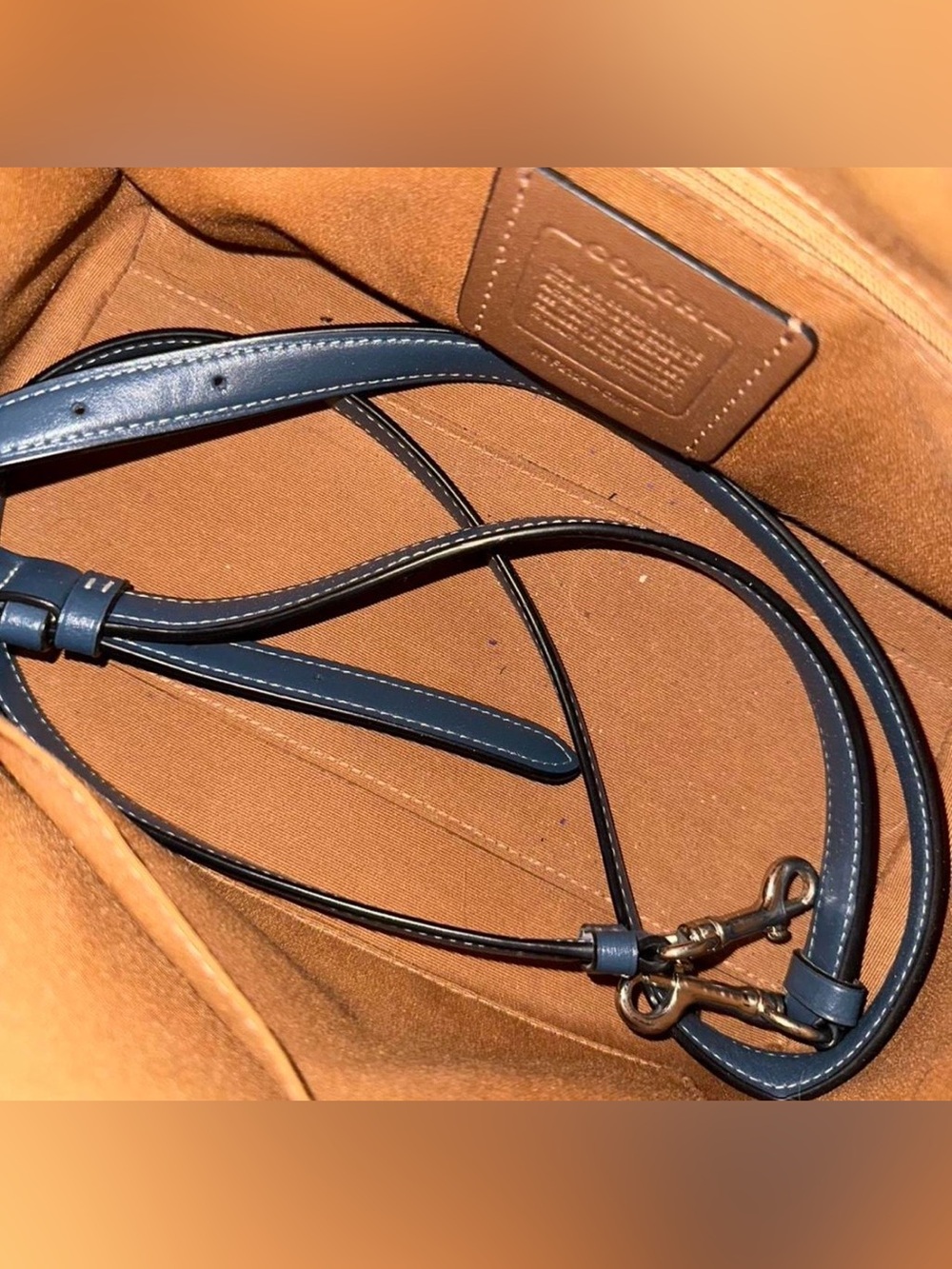 Rare COACH Rowan Everyday Stylish Modern Essential Versatile Satchel- Navy Blue - Picture 5 of 5